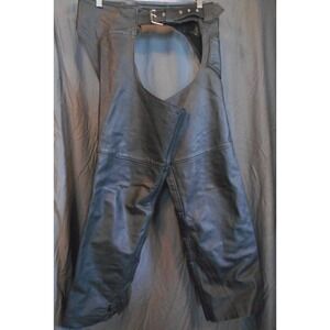 Vintage Leather Chaps Black Motorcycle Biker Women's Medium HD universal Rid USA